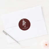 Kerstboom | Eenvoudig Elegant Kerstgezin Ronde Sticker (Envelop)