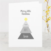 Kerstboom Eenvoudige Faith Hope Love Kerstmis Kaart (Gele Bloem)