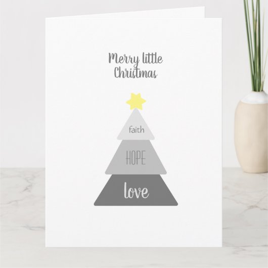 Kerstboom Eenvoudige Faith Hope Love Kerstmis Kaart (Voorkant)