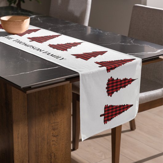 Kerstboom Eenvoudige Leuke Buffel Controleer Patro Korte Tafelloper