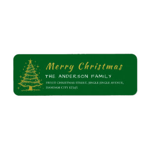 Kerstboom Elegant Eenvoudig Retouradres Etiket