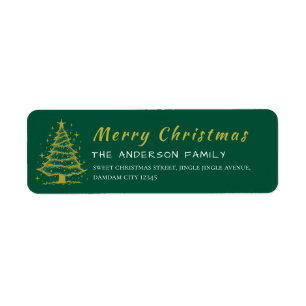 Kerstboom Elegant Eenvoudig Retouradres Etiket