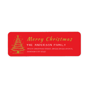Kerstboom Elegant Eenvoudig Retouradres Etiket