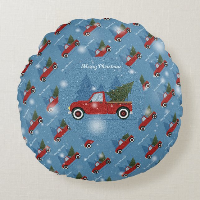 Kerstboom Elegant Gift Round Pillow Rond Kussen (Voorkant)