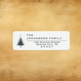 Kerstboom Elegant - Retour Adreslabel Etiket