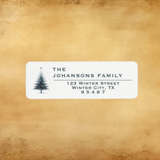 Kerstboom Elegant - Retour Adreslabel Etiket