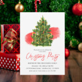 Kerstboom Elegant rood wit feestje Kaart