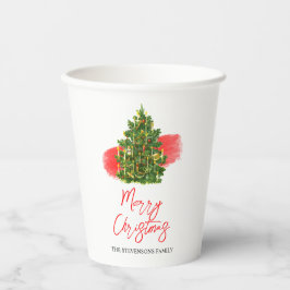 Kerstboom Elegant rood wit feestje Papieren Bekers