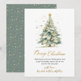 Kerstboom Elegant Script Niet Foto Kerstmis Feestdagenkaart