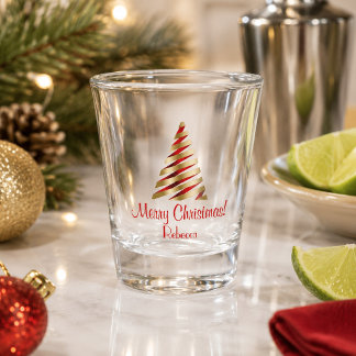 Kerstboom elegant shot glas