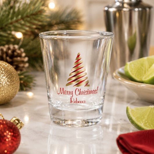 Kerstboom elegant shot glas