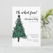 Kerstboom Elegante Kerstfeest Uitnodiging (Staand voorkant)