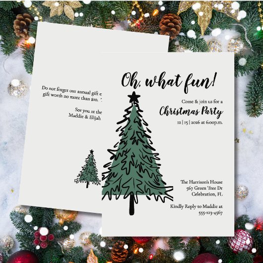 Kerstboom Elegante Kerstfeest Uitnodiging