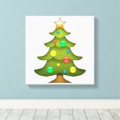 Kerstboom - Emoji Canvas Afdruk (Insitu (Houten vloer))