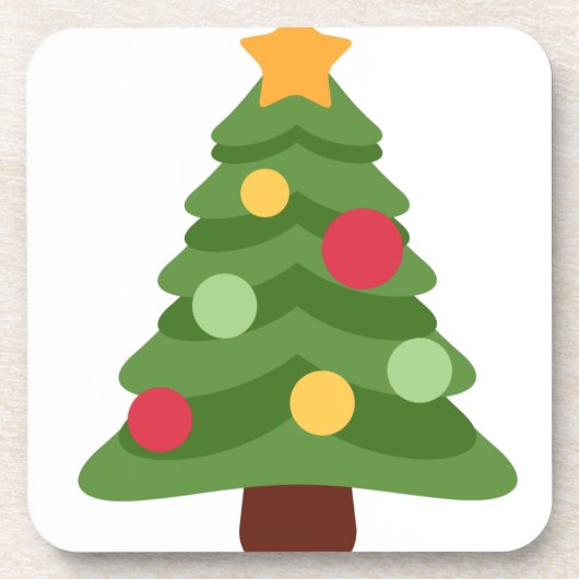 kerstboom emojis bier onderzetter (Voorkant)