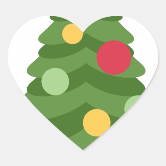 kerstboom emojis hart sticker (Voorkant)