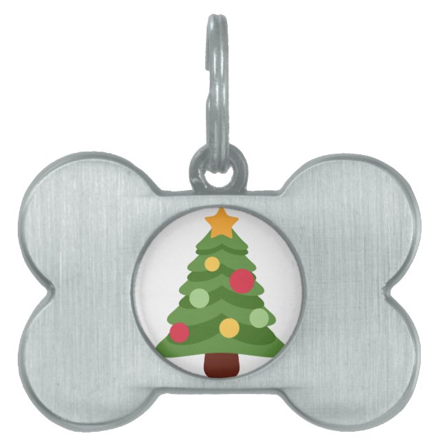 kerstboom emojis huisdieren naamplaatje (voorkant)