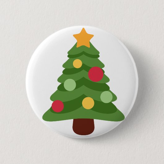 kerstboom emojis ronde button 5,7 cm (Voorkant)