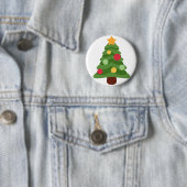 kerstboom emojis ronde button 5,7 cm (In situ)