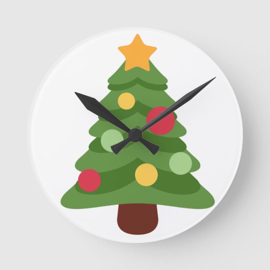 kerstboom emojis ronde klok (Voorkant)