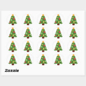 kerstboom emojis ronde sticker (Vel)