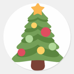 kerstboom emojis ronde sticker