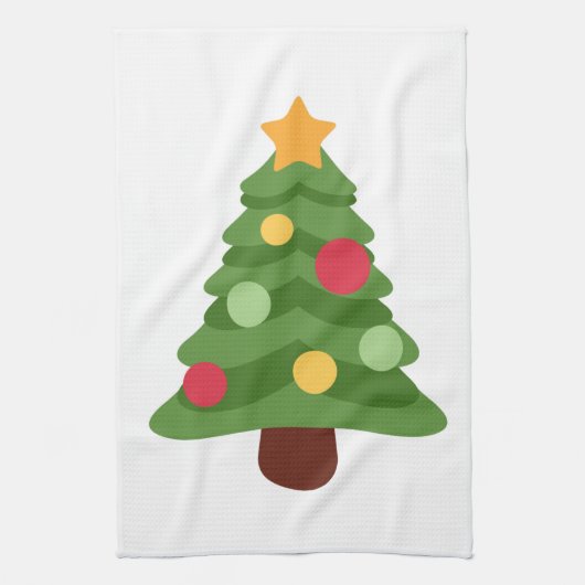 kerstboom emojis theedoek (Verticaal)