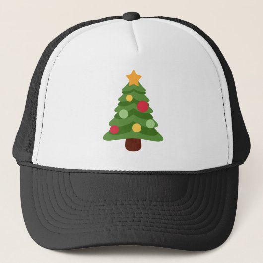 kerstboom emojis trucker pet (Voorkant)