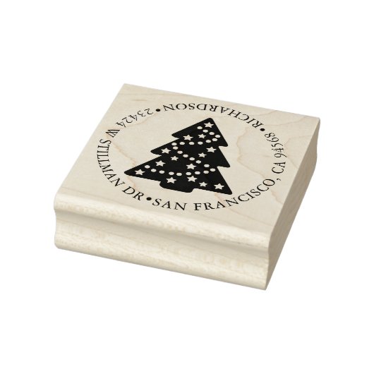 Kerstboom en adres rubberstempel (Stempel)