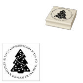 Kerstboom en adres rubberstempel (Gestempeld)