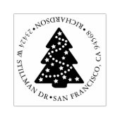 Kerstboom en adres rubberstempel (Afrduk)