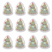 Kerstboom en Angels Vinyl-Stickers Sticker (Voorkant)