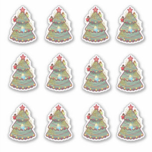 Kerstboom en Angels Vinyl-Stickers Sticker