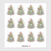 Kerstboom en Angels Vinyl-Stickers Sticker (Vel)