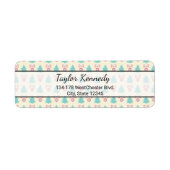 Kerstboom en Bauble Pattern Etiket (Voorkant)