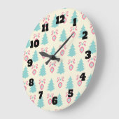 Kerstboom en Bauble Pattern Grote Klok (Hoek)