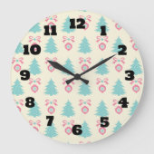 Kerstboom en Bauble Pattern Grote Klok (Voorkant)