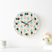 Kerstboom en Bauble Pattern Grote Klok (Huis)