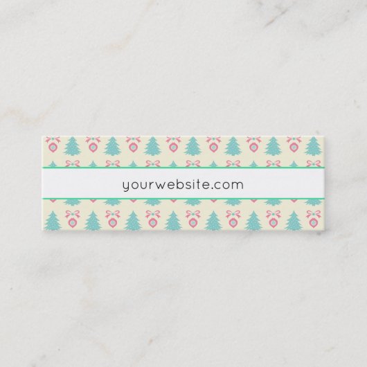 Kerstboom en Bauble Pattern Mini Visitekaartje (Voorkant)