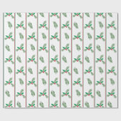 Kerstboom en bessen met strepen cadeaupapier (Vlak)