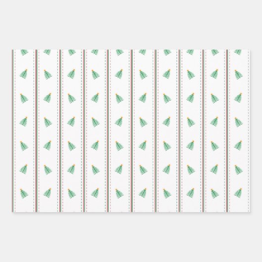 Kerstboom en bessen met strepen inpakpapier vel (Voorkant 3)