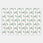 Kerstboom en bessen met strepen inpakpapier vel (Voorkant)