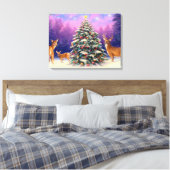 kerstboom en bier canvas afdruk (Insitu (Slaapkamer))