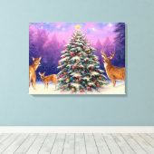 kerstboom en bier canvas afdruk (Insitu (Houten vloer))