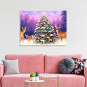 kerstboom en bier canvas afdruk (Insitu (Woonkamer))