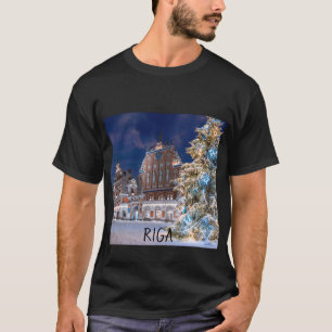 Kerstboom en Blackhead house in Riga T-Shir T-shirt