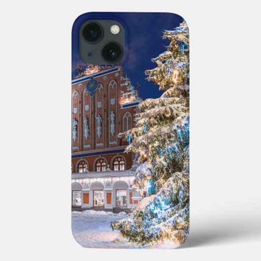 Kerstboom en Blackhead-huis in Riga Case-Mate iPhone Case (Achterkant)