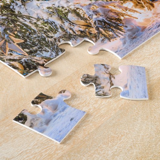 Kerstboom en Blackhead-huis in Riga Jigzaag Legpuzzel (Zijkant)