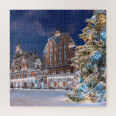 Kerstboom en Blackhead-huis in Riga Legpuzzel (Verticaal)