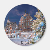 Kerstboom en Blackhead-huis in Riga Magnet (Voorkant)